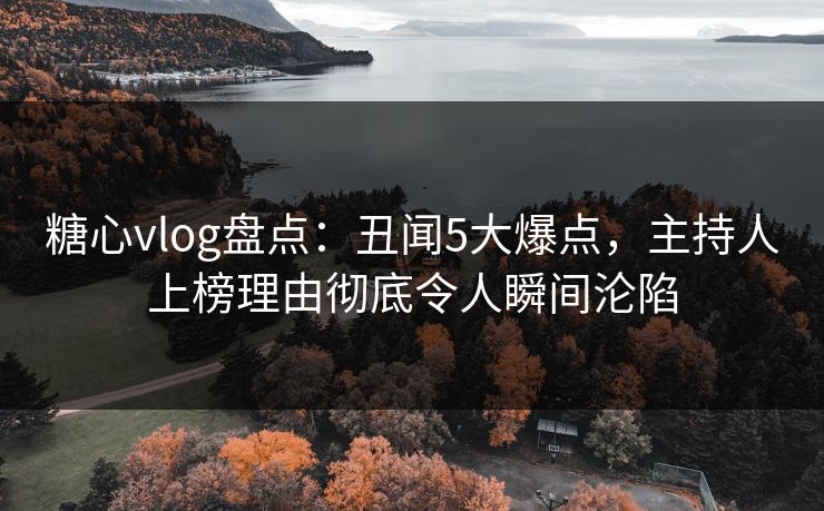 糖心vlog盘点：丑闻5大爆点，主持人上榜理由彻底令人瞬间沦陷