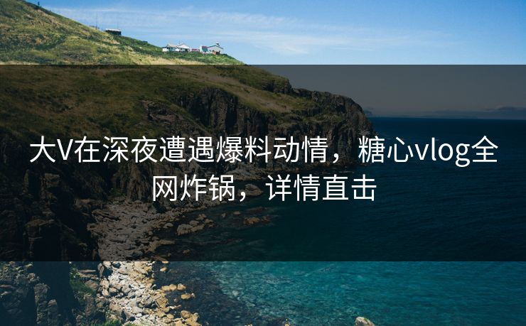 大V在深夜遭遇爆料动情，糖心vlog全网炸锅，详情直击