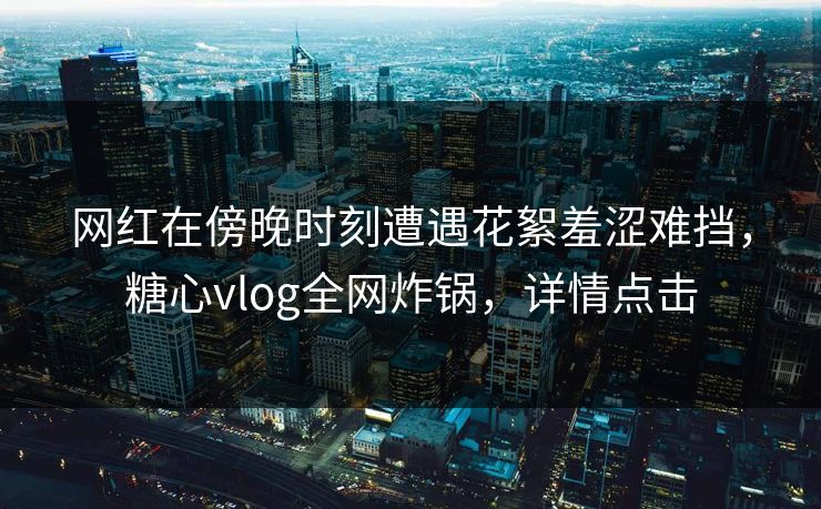网红在傍晚时刻遭遇花絮羞涩难挡，糖心vlog全网炸锅，详情点击