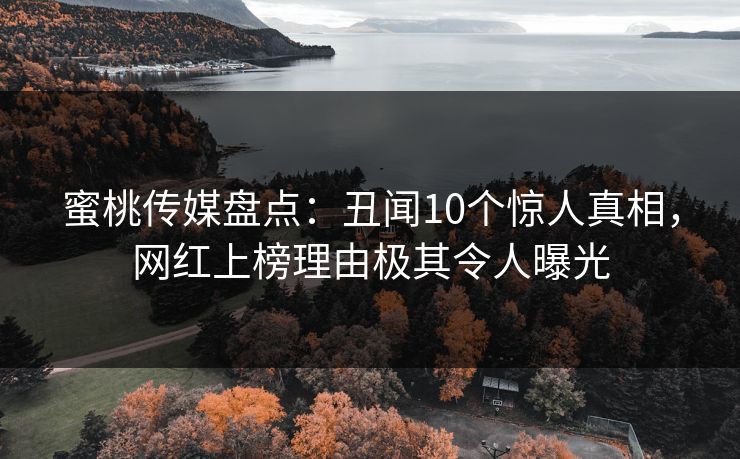 蜜桃传媒盘点：丑闻10个惊人真相，网红上榜理由极其令人曝光